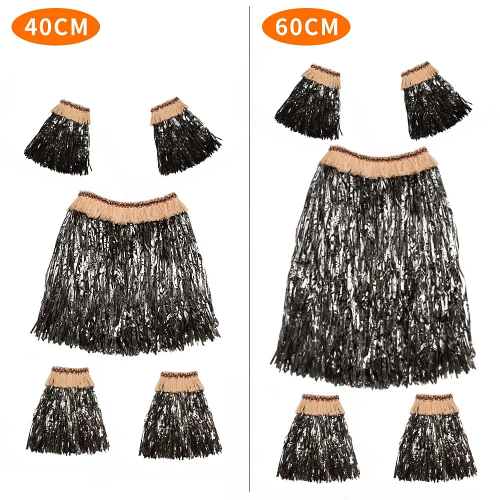 Jupe hawaïenne en herbe, 40/60cm, manches élastiques pour bras, couvre-pieds, jupes en herbe, Costume de danse Hula, décoration de fête, Festival sur la plage