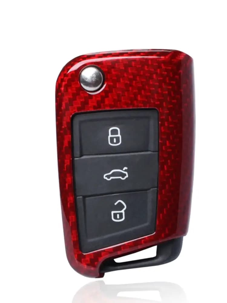 Coque de clé télécommande automatique en Fiber de carbone, étui pour Volkswagen VW MK7 Golf GTI Jetta 2015 – 2019 Seat Leon Cupra ST 2019-2020