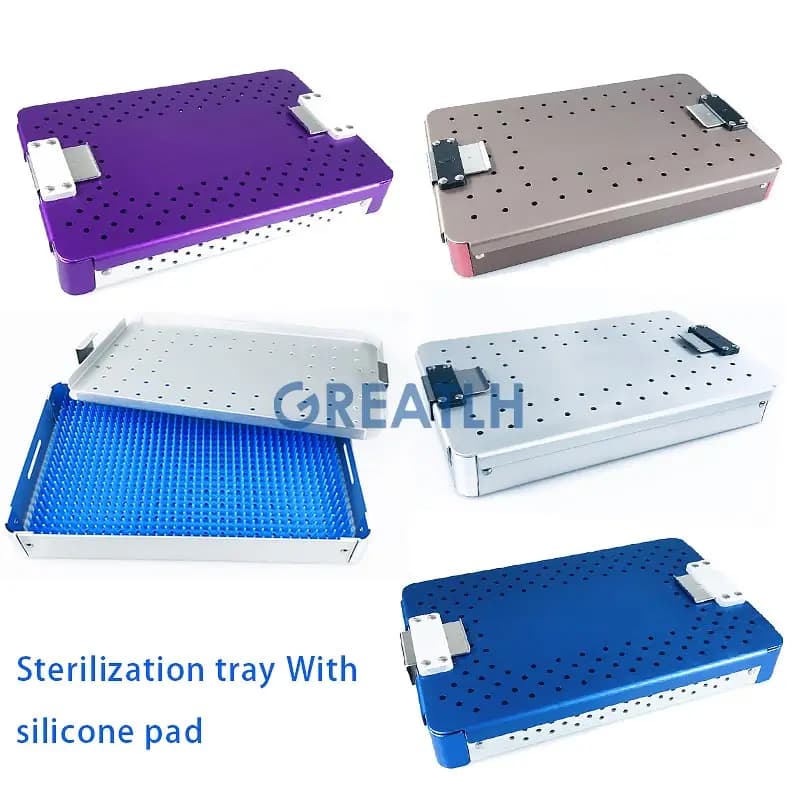 Plateau de stérilisation avec tapis en Silicone, plateau de désinfection, Instruments de maintien, stérilisation