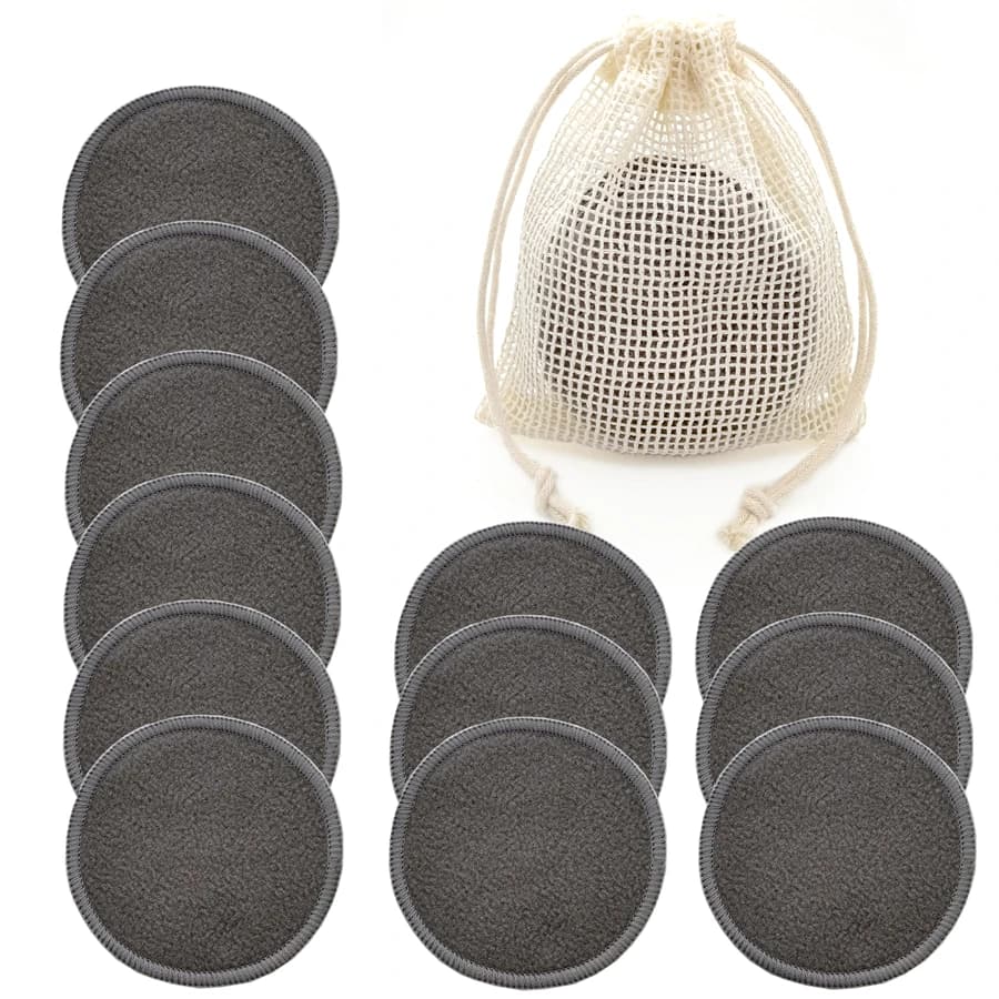 Tampons démaquillants réutilisables en bambou, 12 pièces/sac, ronds lavables, nettoyage du visage, coton, tampons démaquillants, outil