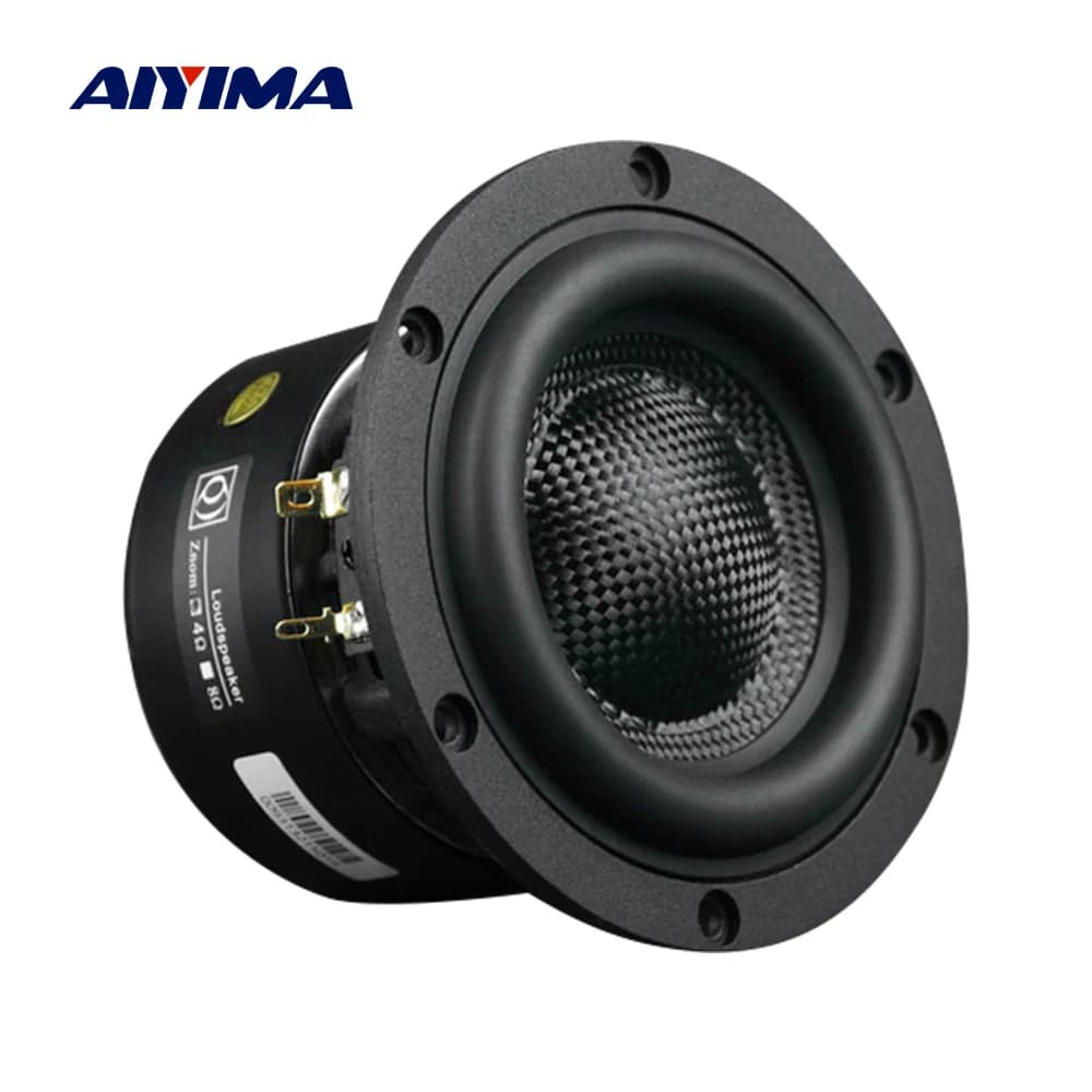 AIYIMA – haut-parleur de caisson de basses 4 pouces, 1 pièce, HiFi, pour Home cinéma, en Fiber de verre, cône Audio, 4 8 Ohm, 80W