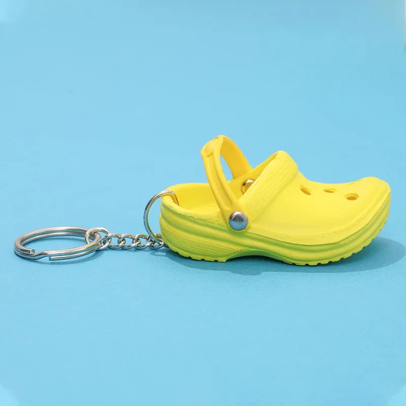 10 pièces 3D Mini 7.5x4 cm EVA plage trou petit croco chaussure porte-clés sac accessoires décoration porte-clés voiture sac à main porte-clés breloques