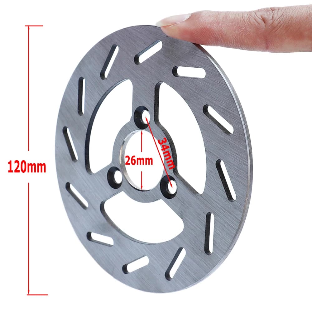 Rotor de Disque de Frein pour Scooter Électrique à Gaz 2 Temps, Mini D343 Pocket Bike RL, 4 Roues, 47cc, 49cc, 26mm, 120mm