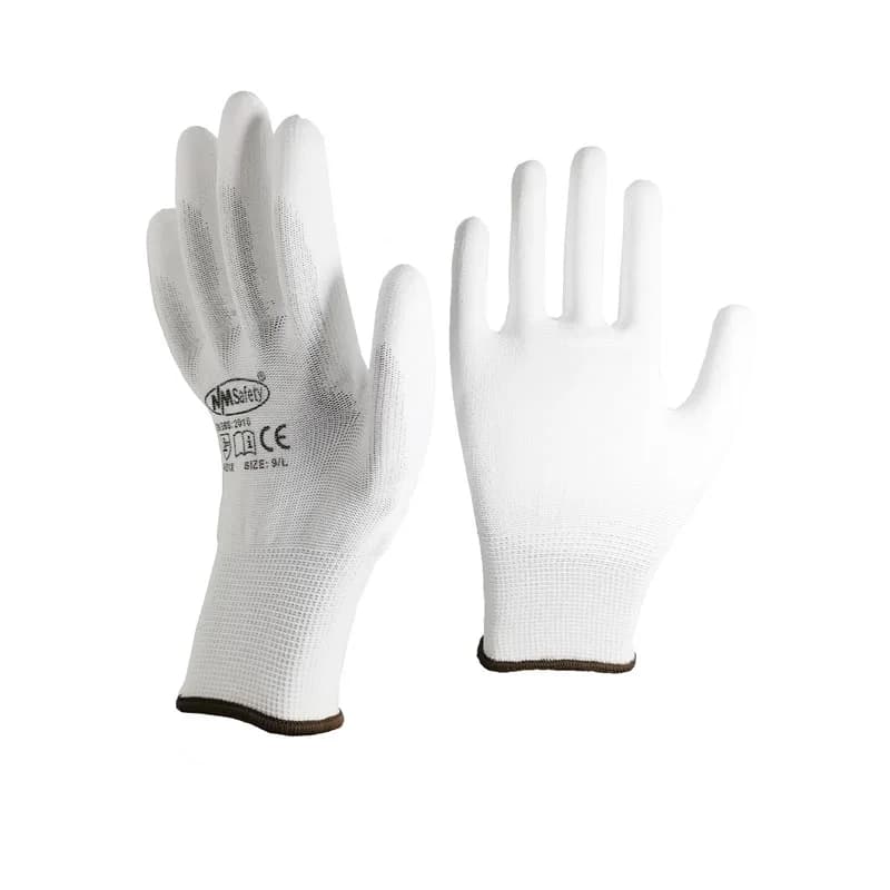 24 pièces/12 paires de gants de travail de sécurité blanc Pu Nylon coton gant de protection industrielle gants de travail NMSafety marque fournisseur