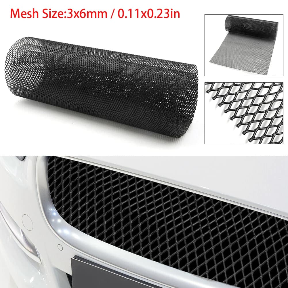 Grille de course de pare-chocs avant de voiture, grille rhombique, grille d'aération en tôle, filet en alliage, réglage, universel, 3x6mm, 100x33cm
