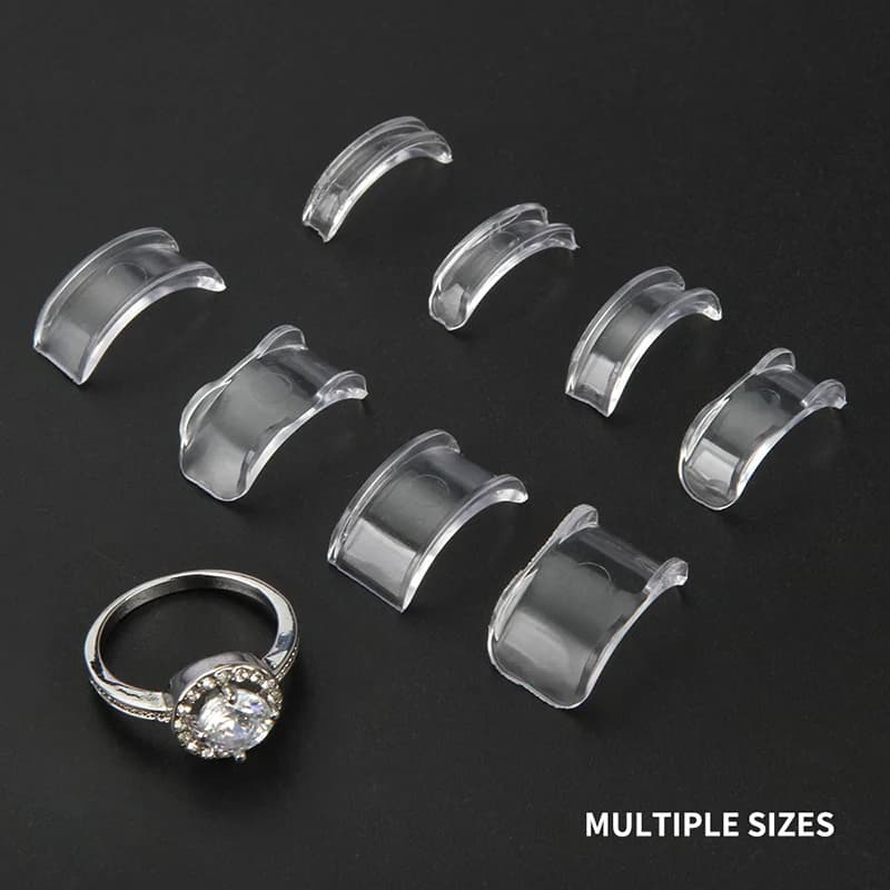 Ajusteur de taille d'anneau en Silicone, serrer la bague Invisible, réduction d'espacement pour anneau lâche, réduction de taille de bague, garde universelle 8 pièces