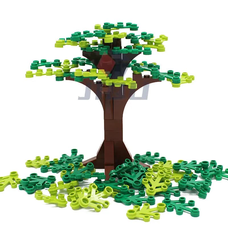 Blocs de construction pour bricolage, arbre vert, plantes de jardin, fleurs, herbe, Compatible avec vue sur la ville, accessoires, pièces
