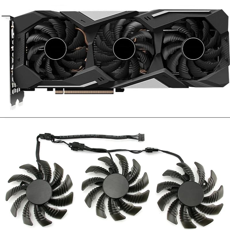 Ventilateur pour carte graphique Gigabyte GeForce GTX 2060 SUPER AORUS 6G RTX2060 RTX3060 RTX3070, 75MM, 4 broches, 3 pièces, nouveau
