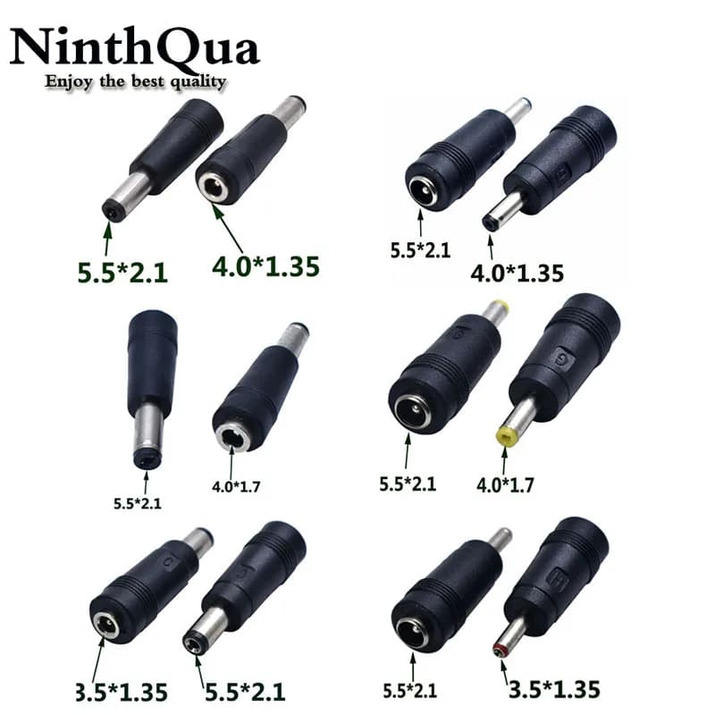 1 pièce Adaptateur de connecteur d'alimentation DC 5.5x2.1mm mâle vers femelle 3.5*1.35, 4.0*1.35, 4.0*1.7 pour ordinateur portable
