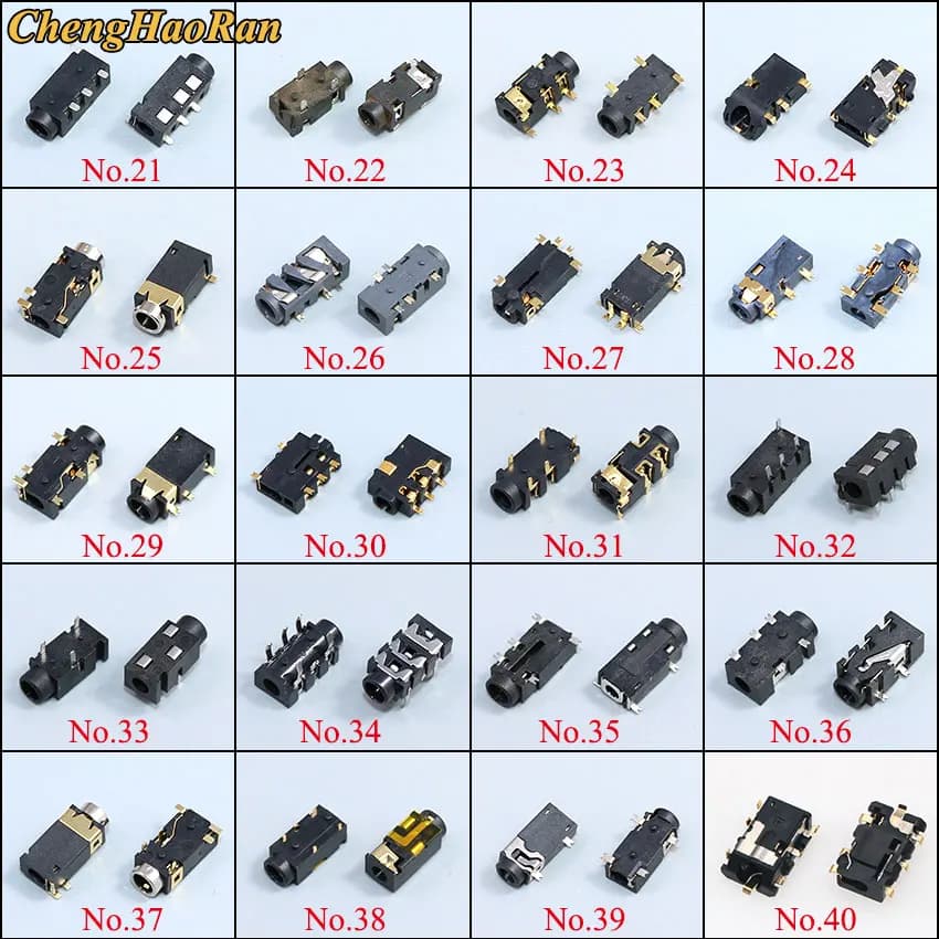 Prise stéréo femelle 3,5 mm série PJ avec connecteur audio vertical double canal 3P à vis pour casque 393 358 313 306 (21-40)