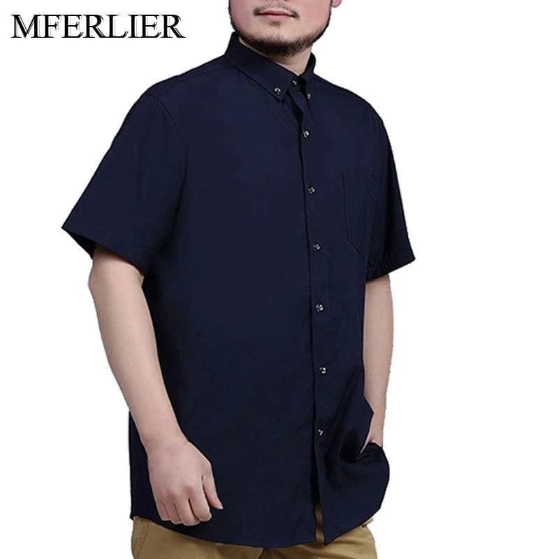 Chemises d'été en coton pour hommes, buste de 149cm, manches courtes, ample, grande taille, chemises décontractées, 5 couleurs, 5XL 6XL 7XL 8XL