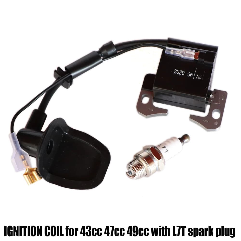 Bobine d'allumage pour Mini Quad Dirt Bike, 43cc 47cc 49cc, moteur 2 temps, pièce avec bougie d'allumage L7T, bonne qualité