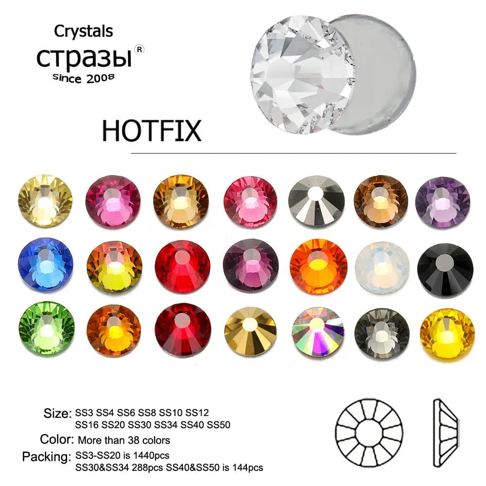 AAAAA clair AB rouge mélange de couleurs cristal correcteur à chaud Strass verre Strass correcteur fer sur Strass pour vêtement en tissu