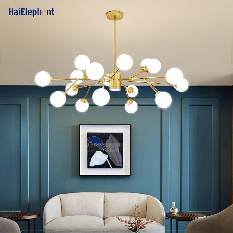 Lustres de plafond LED modernes, lampes LED en verre nordique pour salon, chambre à coucher, salle à manger, éclairage intérieur, décoration de la maison, lumières G9