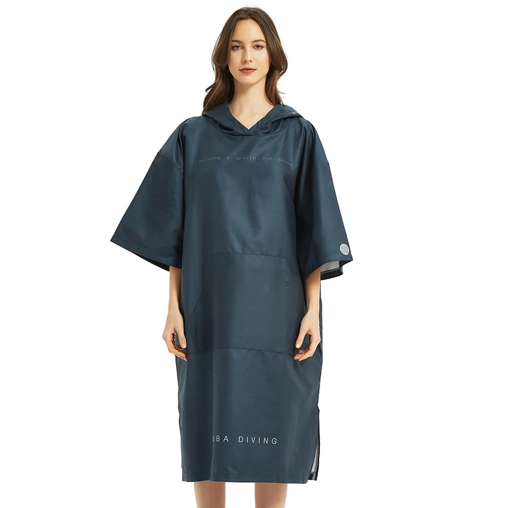 Nu-juin – Poncho de Surf à capuche, combinaison en coton, serviette à langer, poche de plage, Surf, séchage, pour femmes et hommes
