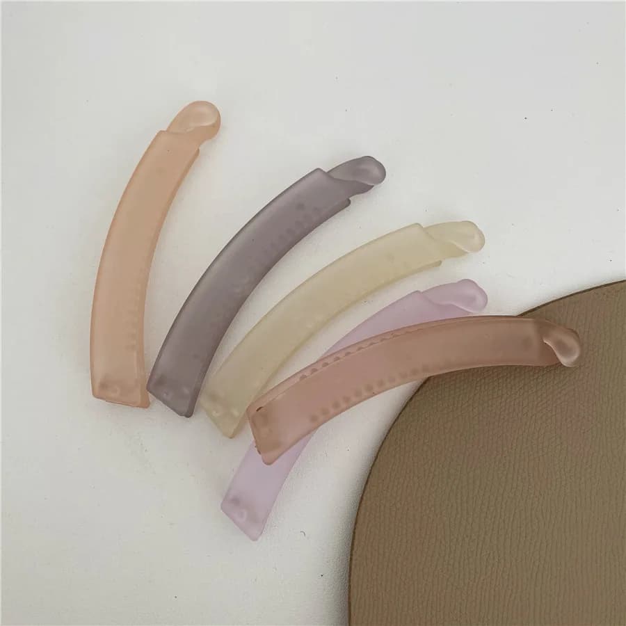 Pince à cheveux banane en acrylique Transparent mat, nouvelle mode coréenne, Barrette Simple, support queue de cheval, épingle à cheveux élégante, couvre-chef pour femmes