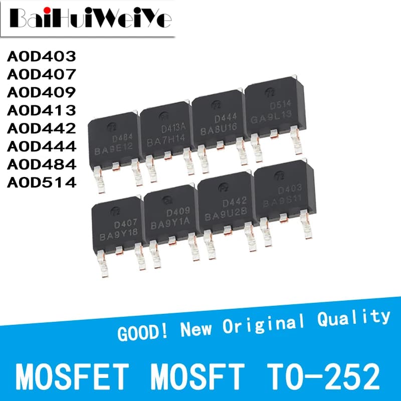 10 pièces/lot AOD403 AOD407 AOD409 AOD413 AOD442 AOD444 AOD484 AOD514 TO252 TO-252 MOSFET MOSFT