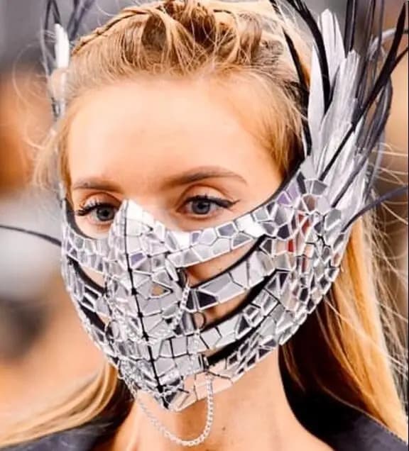 Masque miroir plume pour femme, soirée séparés ante, spectacle DJ en boîte de nuit