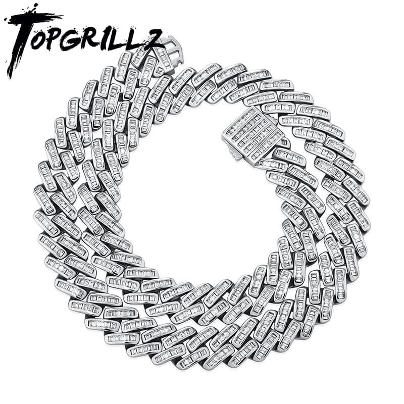 TOPGRILLZ – collier à maillons cubains de 12mm pour hommes, bijou de luxe, style Hip Hop, Rock, à la mode, cadeau