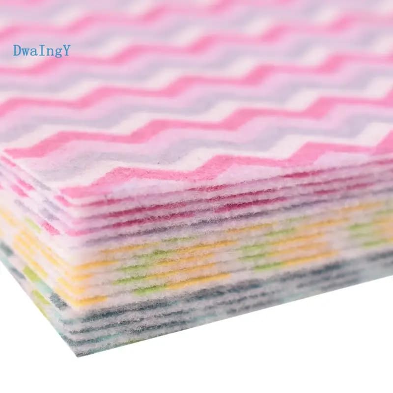 Tissu en feutre Non tissé à trois couleurs, lignes ondulées de 1mm d'épaisseur, tissu en Polyester, poupées à coudre, artisanat, décoration de la maison, 15cm x 15cm