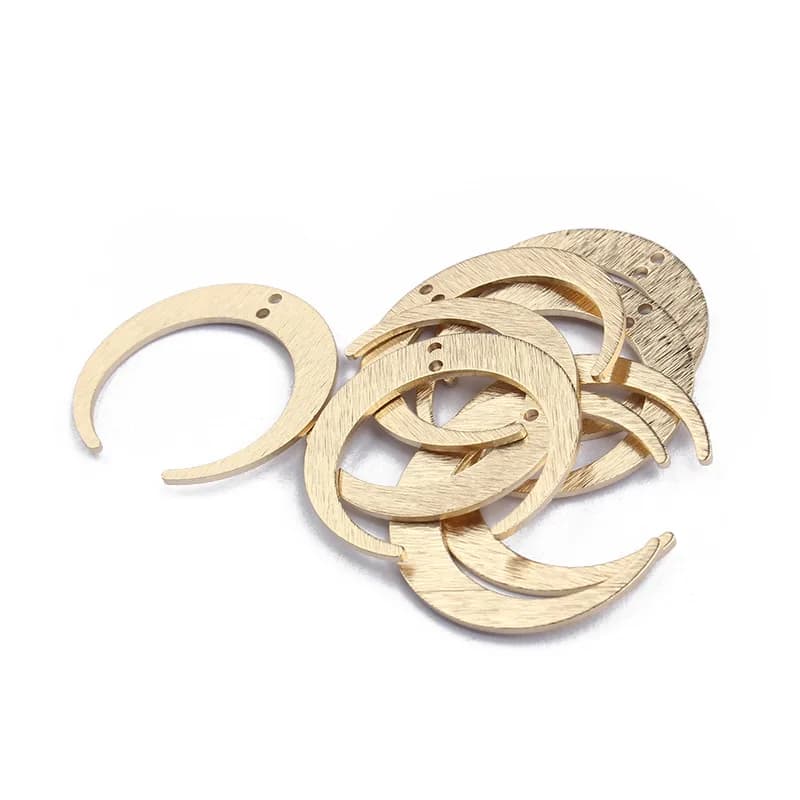 10 pièces en laiton texturé croissant de lune charmes connecteur pour boucles d'oreilles collier bijoux accessoires de fabrication 28x27mm