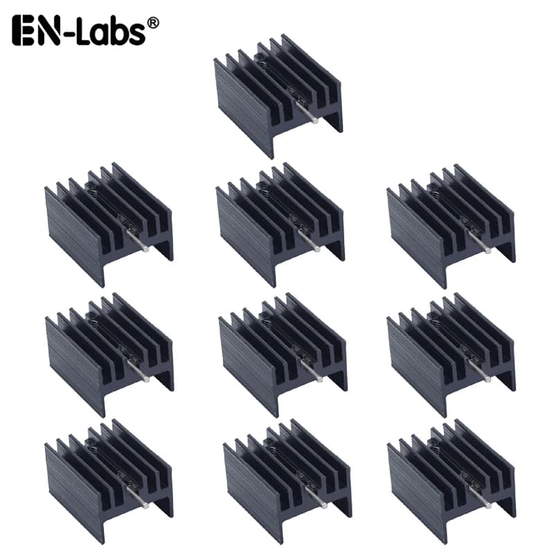 Dissipateur thermique en aluminium TO-220 Mosfet à 220, radiateur de refroidissement pour MOS LM317 L7805 L7812 L78XX, ensemble de transistors IRFXX-10 pièces