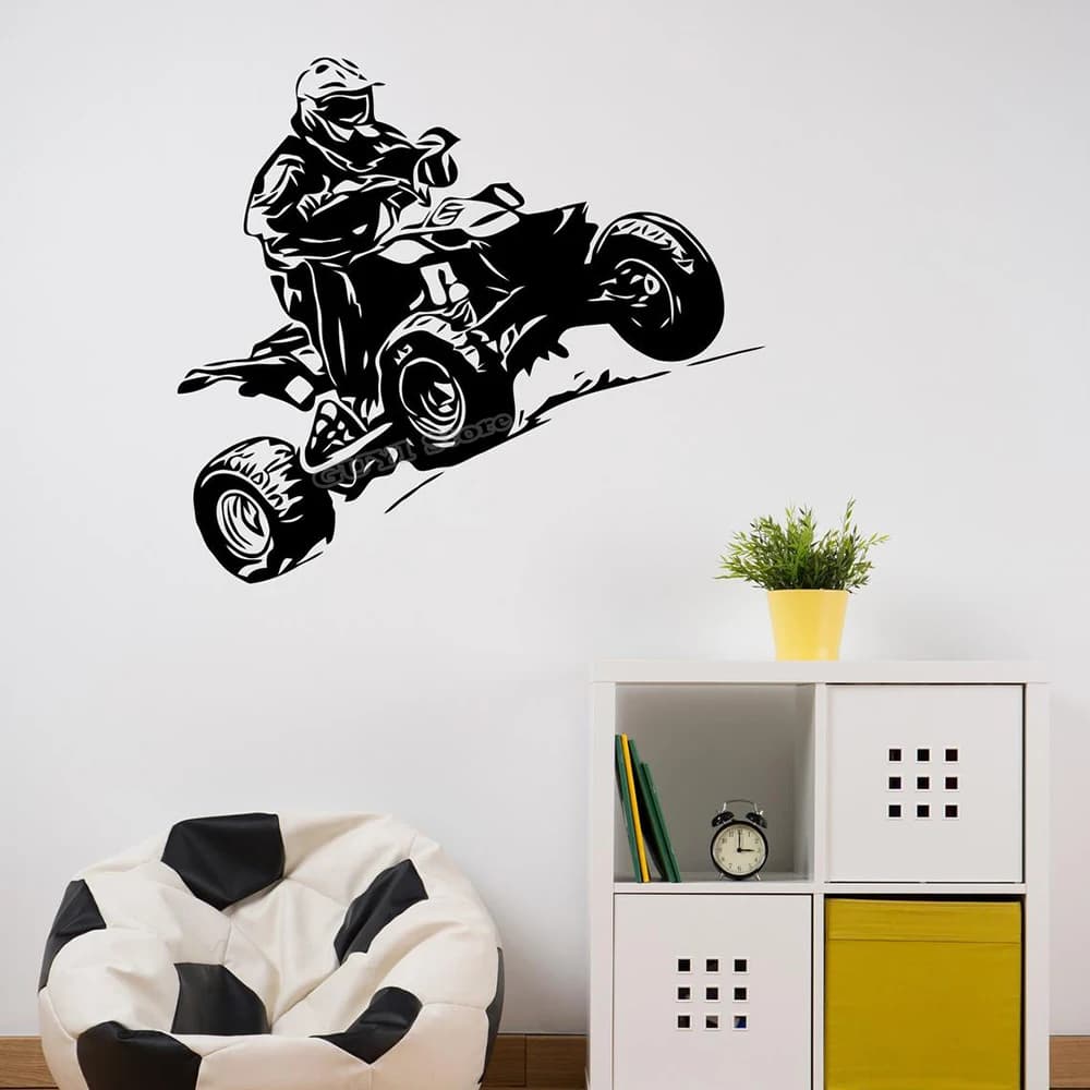 Autocollant mural de cavalier de vtt, papier peint adhésif de Sports extrêmes, pour chambre de garçons, décor de Garage en vinyle B536
