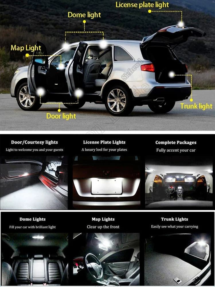 Ampoule LED pour intérieur de voiture, 4 pièces, 28mm T6 31mm 4 SMD 5050, pare-soleil, miroir de vanité, fusible, lumière blanche Pure, style de voiture, DC12V