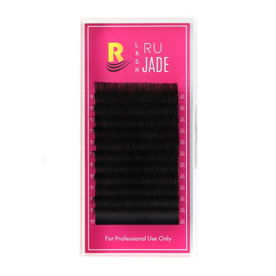 Lashrujade 16 17 18 19 20mm de Long Extension de cils individuels doux fausse soie vison Volume russe fournitures d'extension de cils