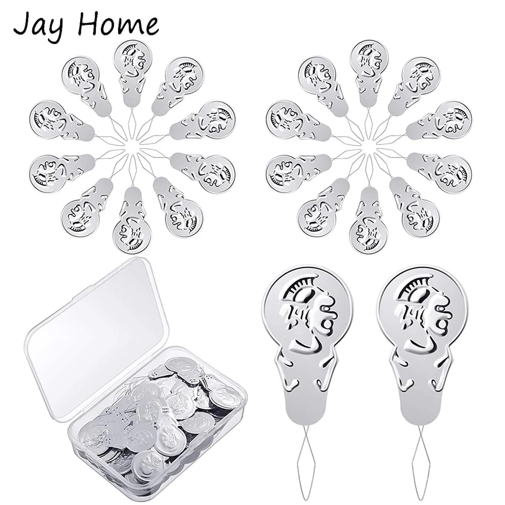 Guide de fil d'aiguilles en aluminium, 50/100/200 pièces, outils d'insertion, pour broderie, artisanat de couture