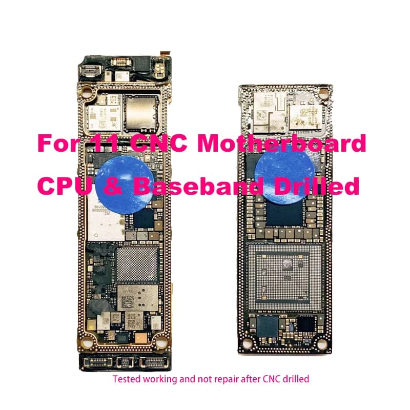Bande de base CPU pour iPhone 11/11 Pro/11 pro max, carte mère verrouillée ICloud, carte logique d'échange de bande de base CPU, carte CNC percée