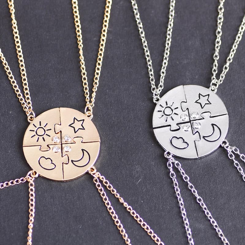 3/4 pièces chaîne étoile lune meilleur ami pendentif collier Bff sœur amitié tour de cou hommes et femmes fête bijoux accessoires cadeau