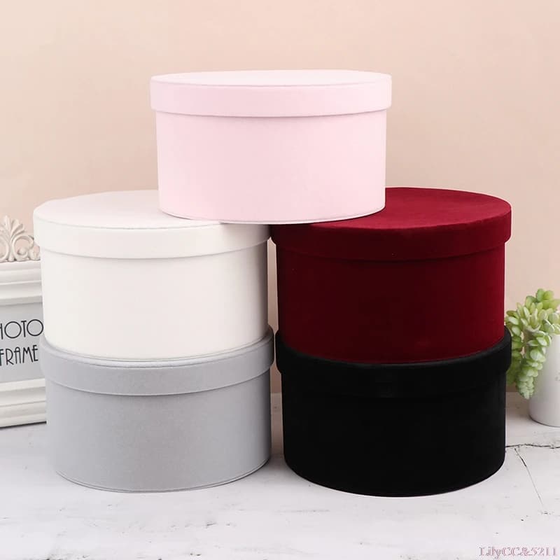 Boîte à fleurs ronde avec couvercle, coffret cadeau pour fleuriste, coffret à roses, coffret cadeau pour fleuriste, coffret d'emballage pour fête de Léon, 1 pièce