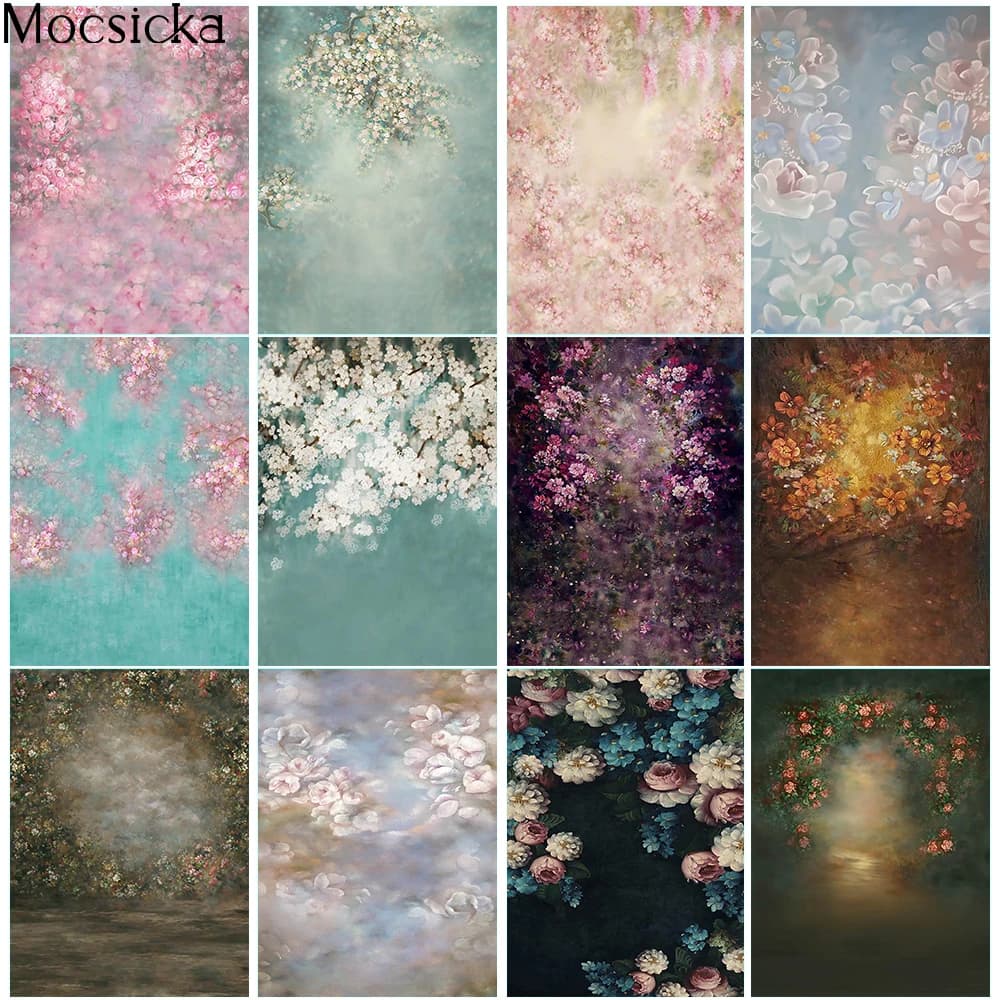 Fond floral abstrait pour photographie de nouveau-né, décoration murale pour fête prénatale, mariage, anniversaire, studio photo