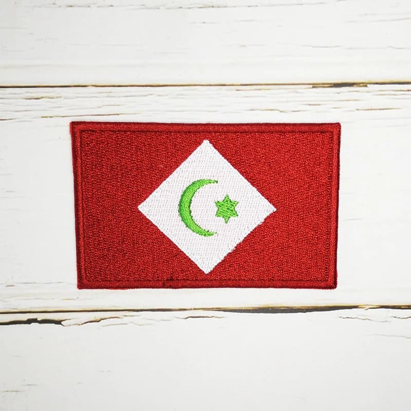 Drapeau de la république du Rif, Patch complet 100% pour gilet, chapeau, jean, fer sur Badge, étiquette brodée, accessoire de drapeau de pays national 8x5CM