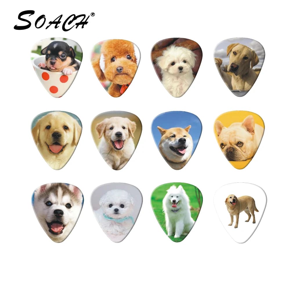SOAménagement-médiators de salariés de haute qualité, 0.71mm, 1.0, instruments de sélection à deux côtés, boucles d'oreilles de style chien, accessoires de bricolage, 10 pièces