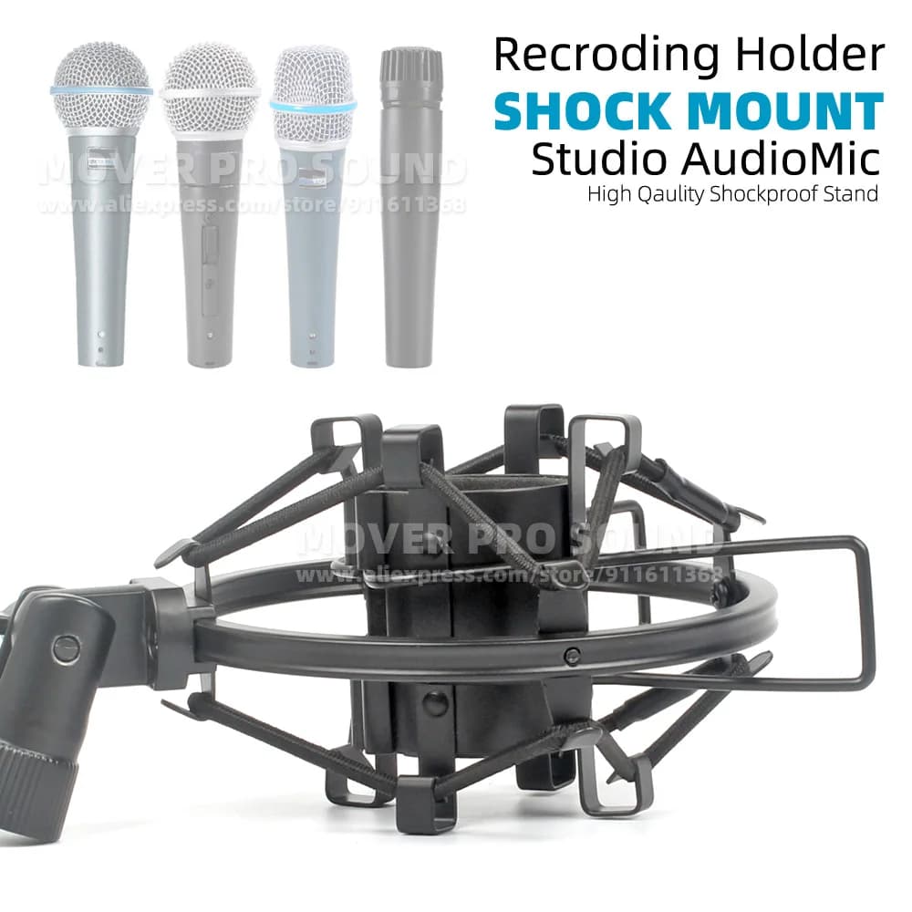 Support de support de micro à Suspension, Compatible avec Shure SM 58 57 SM58 SM57 Beta 58A 57A Beta58A Beta57A, support anti-choc pour Microphone