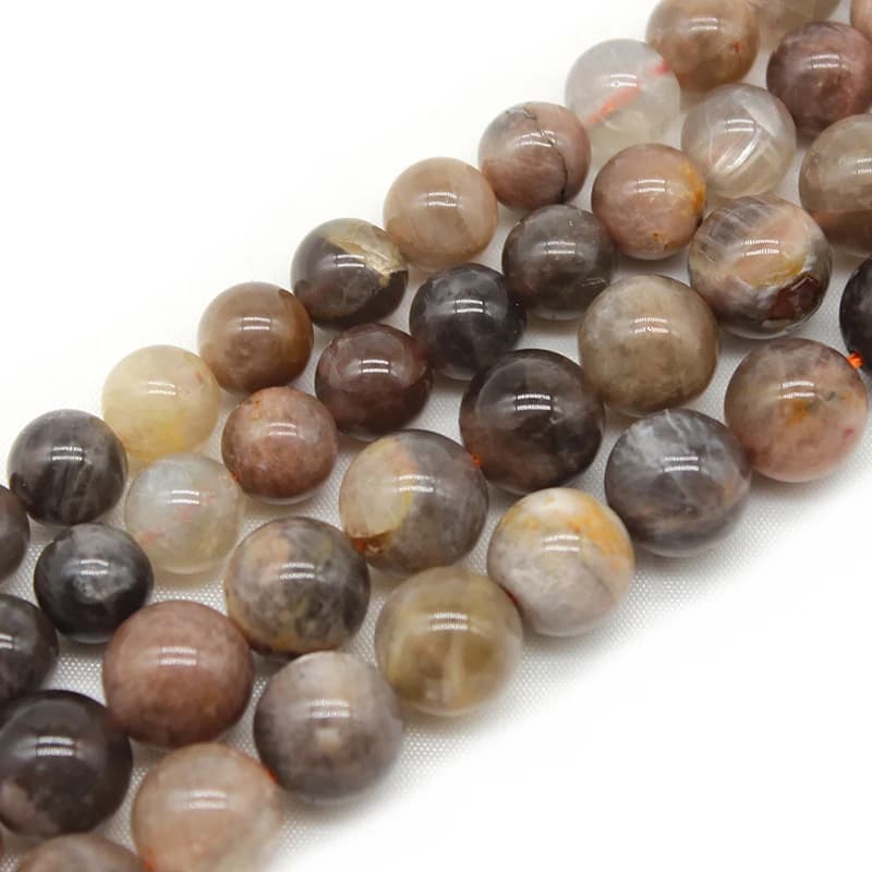 Pierre naturelle de lune noire AAA, perles d'espacement amples, taille de choix pour la fabrication de bijoux, accessoires de Bracelet et collier à faire soi-même, 15 pouces