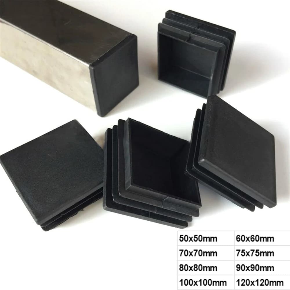 2/4/10 pièces carré en plastique obturateur embout Tube tuyau insérer bouchon bonde noir 10-100mm