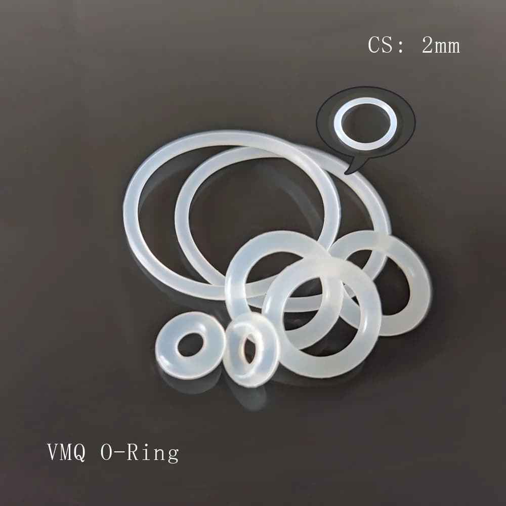 Joint torique en caoutchouc de Silicone, épaisseur CS 2mm, diamètre extérieur OD 5/5.5/6/7/8/9/10/11/12/13/14/15/16/17/18/19/20mm, 10 pièces