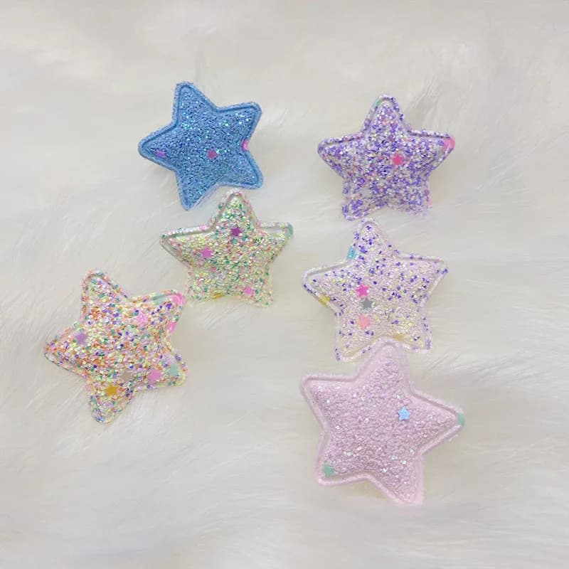 Appliques rembourrées étoile brillante scintillante pour bricolage, accessoires de pince à cheveux pour enfants, patchs faits à la main, 3.5cm, 30 pièces, uno