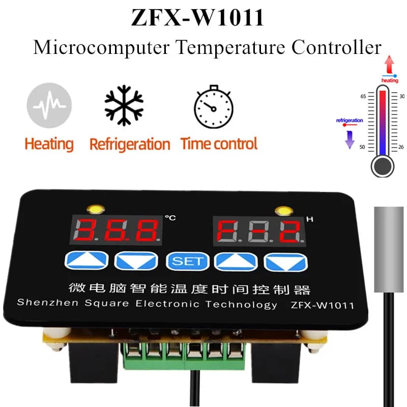 Micro-ordinateur ZFX-W1011, régulateur de température, Thermostat Intelligent, régulateur de temps, température électronique réglable, 12V, 24V, 220V