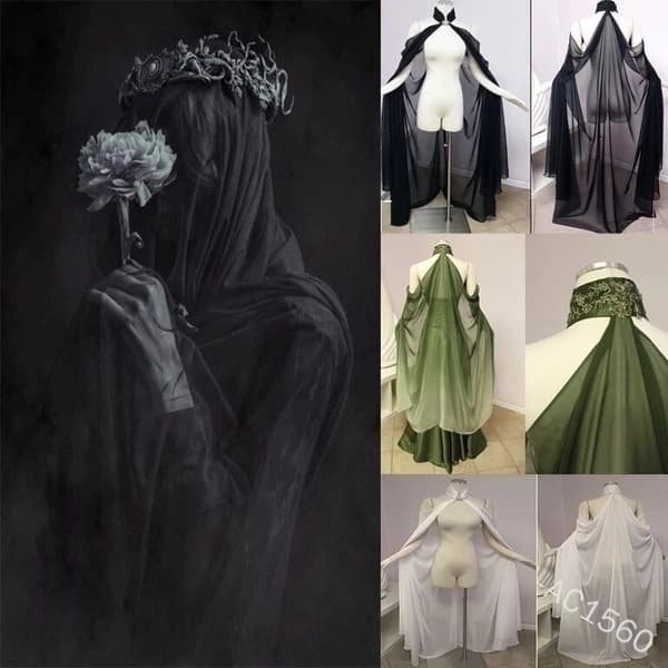 Cape en maille pour femme, robe de mariée elfe dégradée, reine elfique, colleur de princesse Everak, costume de cosplay médiéval, nouveau
