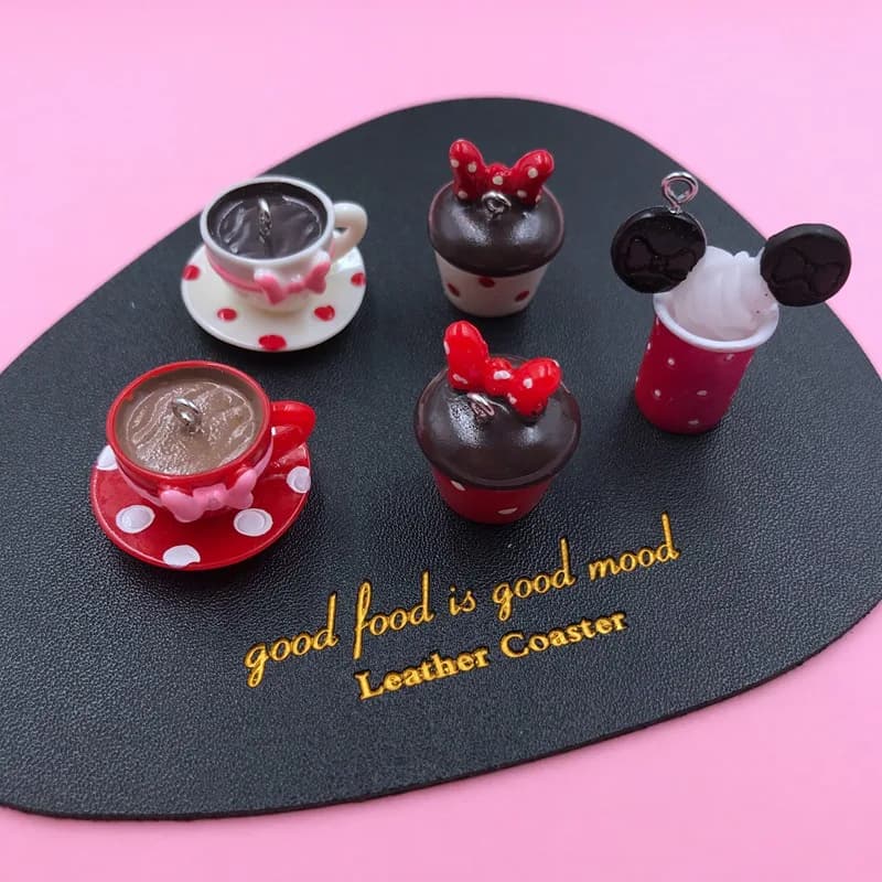 Breloques en résine 3D pour décoration de tasse, boucle d'oreille, accessoire de bijoux, porte-clés, bricolage exécutif, 10 pièces