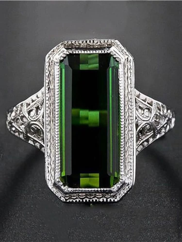 ZDADAN – bague en argent Sterling 925 pour femmes, grand carré, pierres précieuses émeraude, accessoires de bijoux de mariage, vente en gros