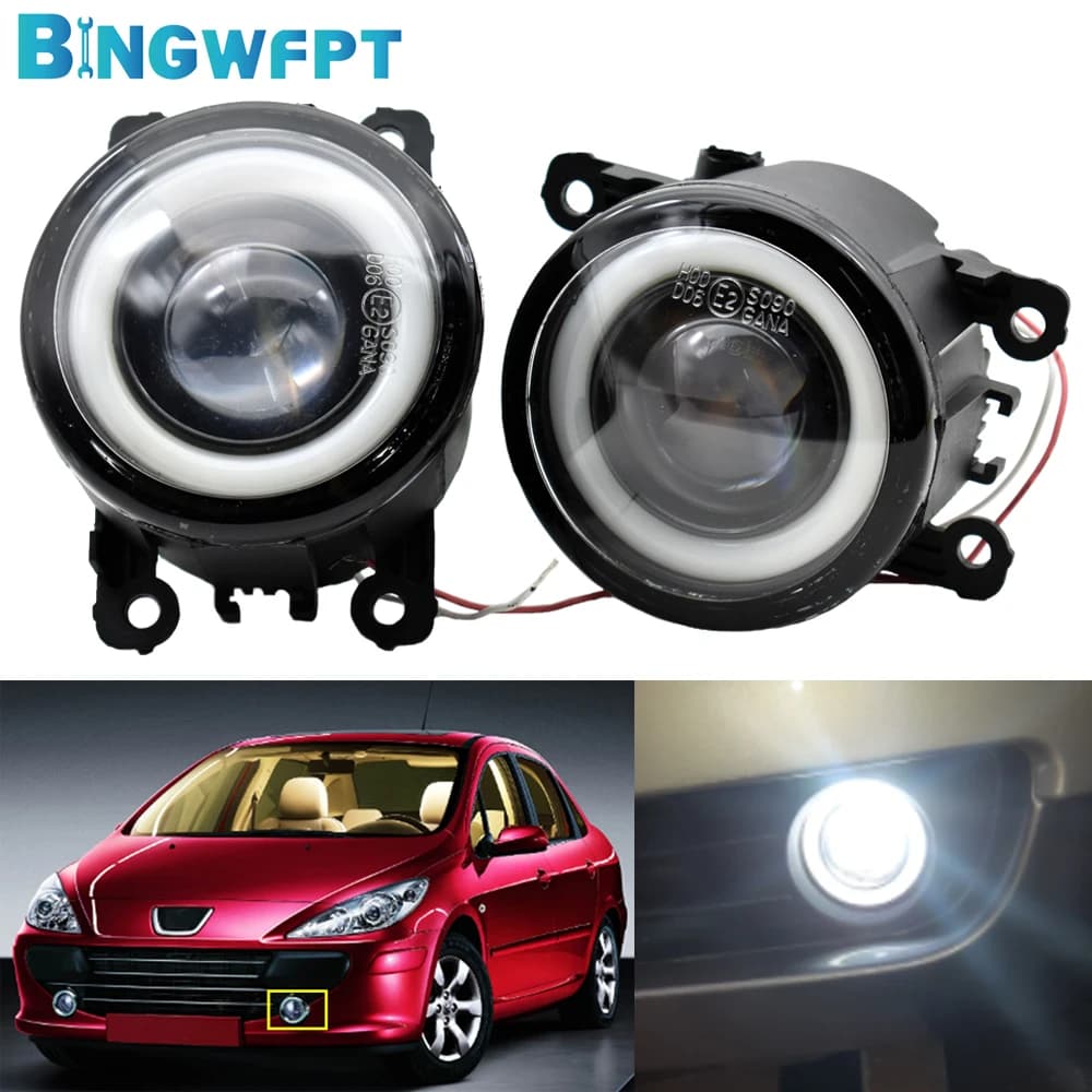 Phare antibrouillard Angel Eye, 12V, LED DRL, assemblage de phares antibrouillard, KIT 207 CC Convertible WD _ 2007 2008 2009 2010 2011 2012 H11, 1 paire