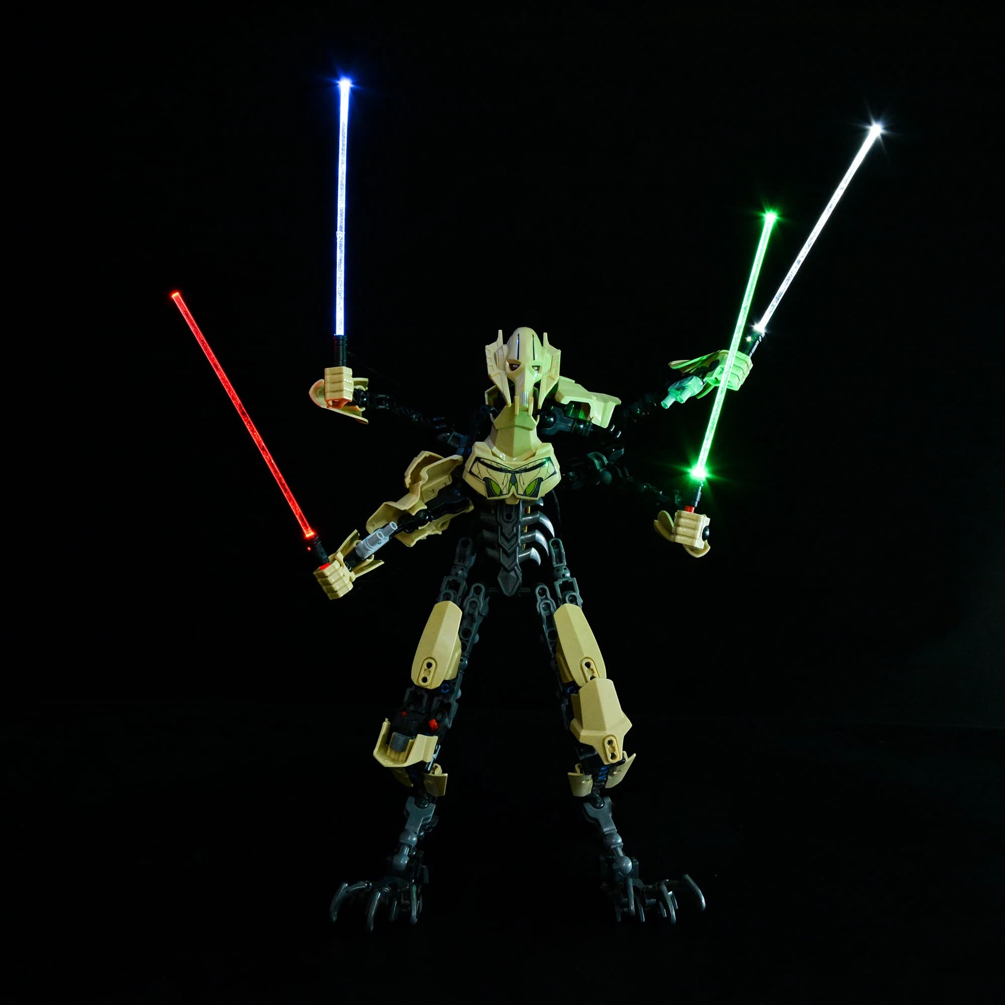 Sabre Laser LED de 12cm de Longueur, 1 en 1/ 2 en 1, pour les Personnages Général Grievous White Storm, Éclairage Uniquement