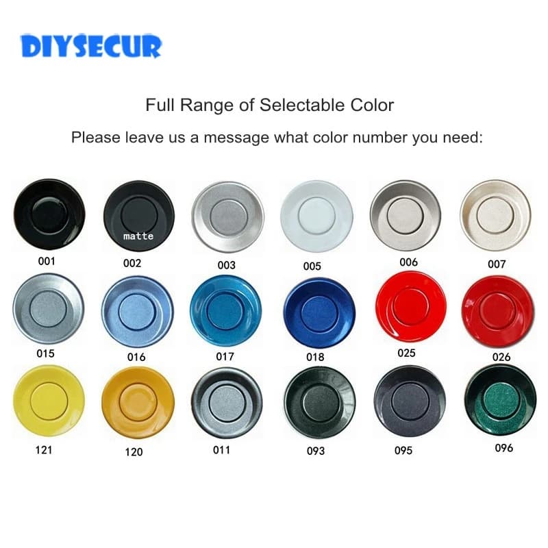DIYSECUR seulement 4 pièces 22mm capteurs assistance Radar de recul Rrobe capteurs de stationnement noir bleu gris rouge blanc argent vert jaune