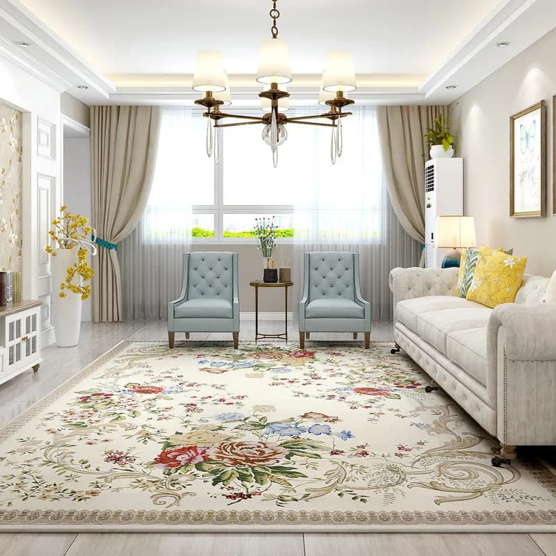Tapis de campagne américaine pour salon, tapis jacquard pastChevpour chambre à coucher, maison, canapé, table basse, polymères de sol, zone d'étude lea
