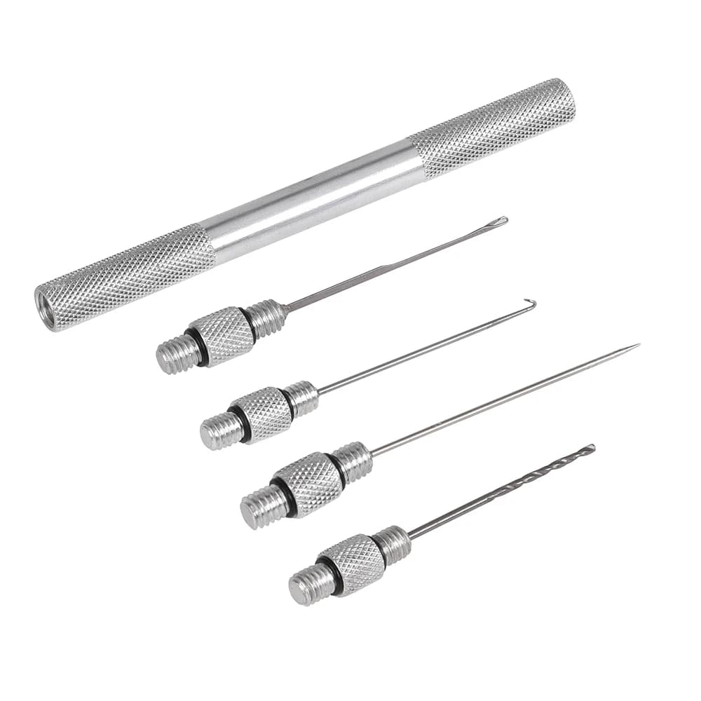 5 en 1 carpe forte gréement de pêche appât aiguille Kit ensemble d'outils appât perceuse Stringer aiguille avec poignée en alliage antidérapant outils de poisson
